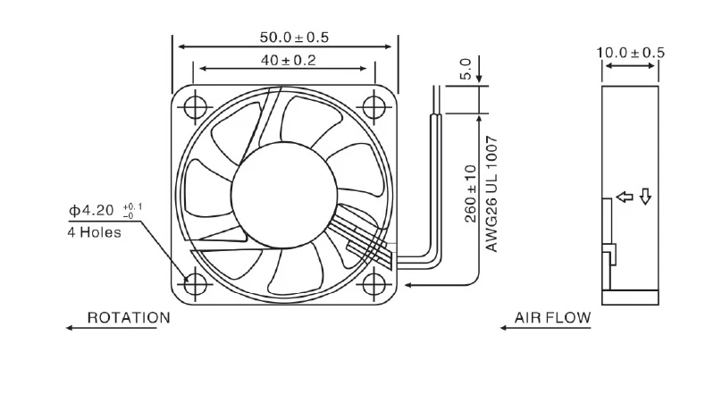 5pcs/ lot 50series Airflow Fan DC12V Axial Fan 50x50x10mm CUP Cooler Axial Brushless DC Cooling Fan for Electric Cabinet XFS5010