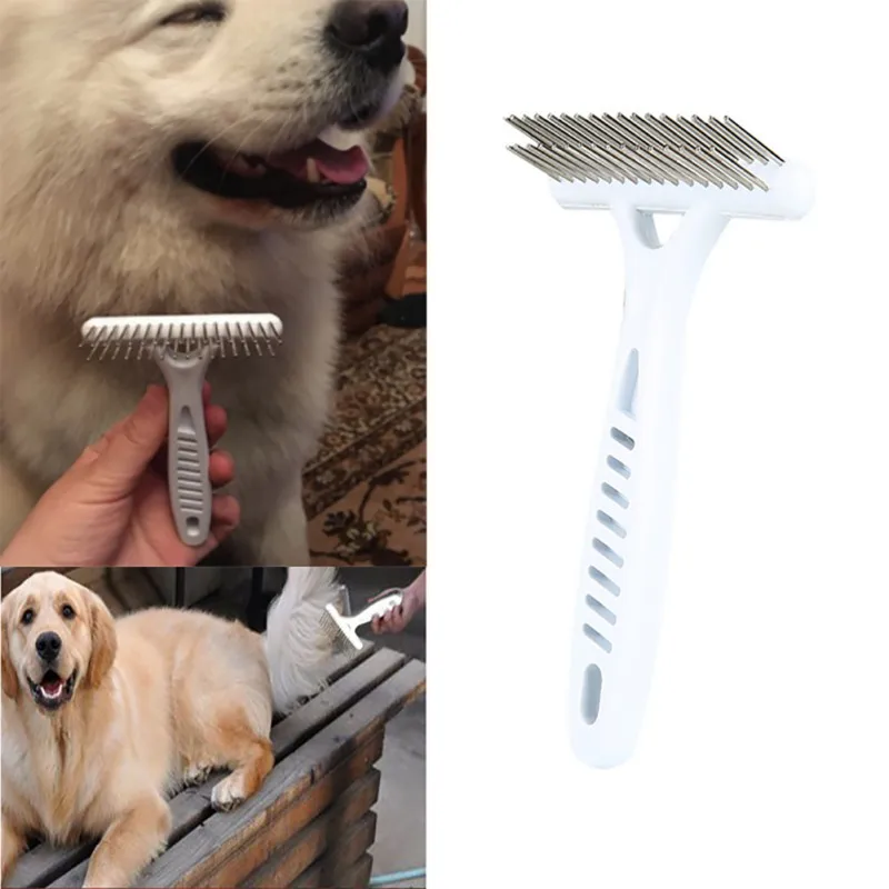 

Pet Dog Cat Hair Grooming Combs Remove Pet Groom Rake Short Long Thick Hair Brush Comb Fur Shedding Dog Supplies