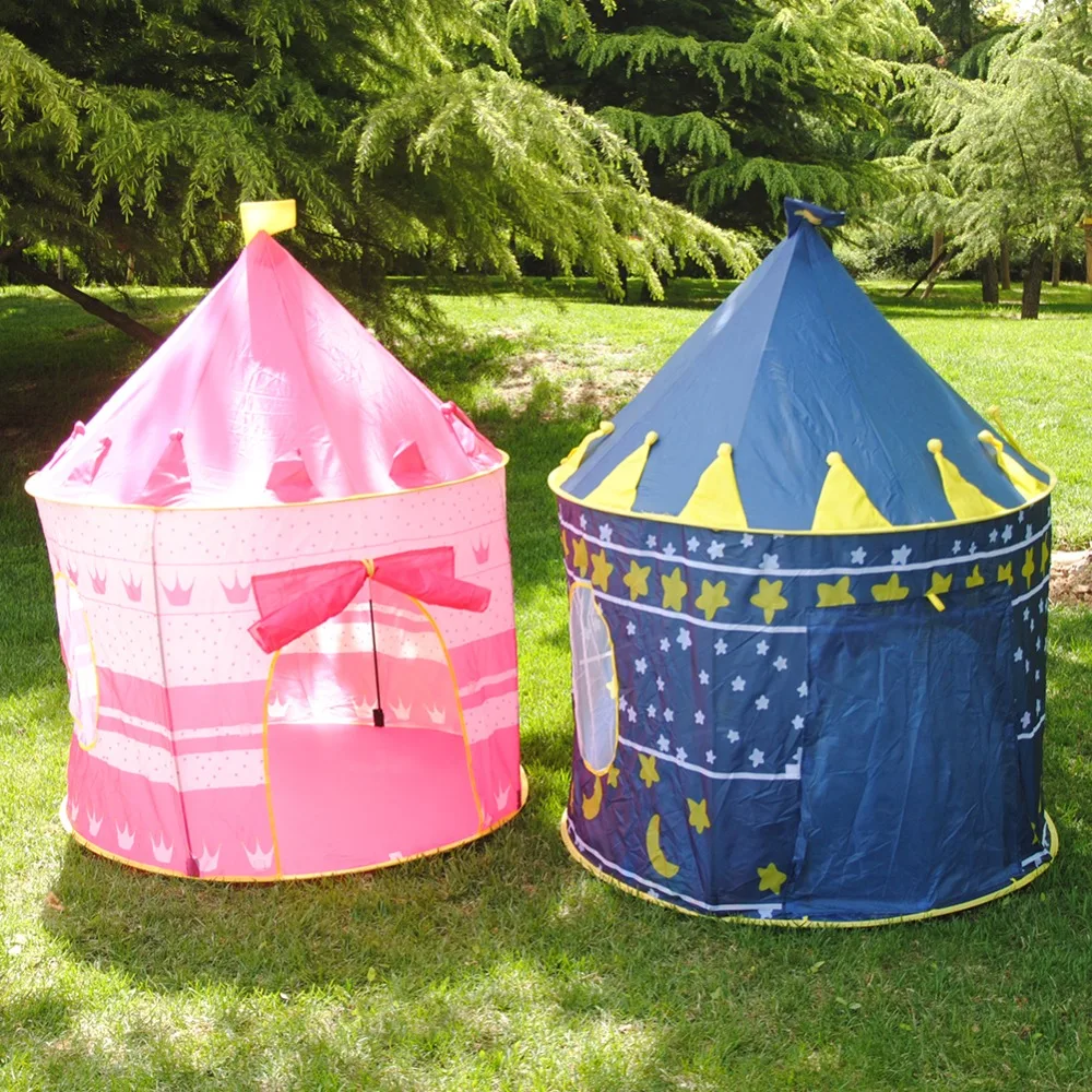 Портативный голубой/розовый Пляжный Шатер Складная Tipi игрушка для кемпинга палатка для детей детский замок игровой домик для детей лучший подарок