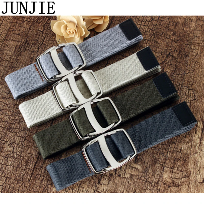 Hot Sale Fashion Thickening Canvas Belts Double Ring Buckle Weaving Unisex Knitted Belt ...