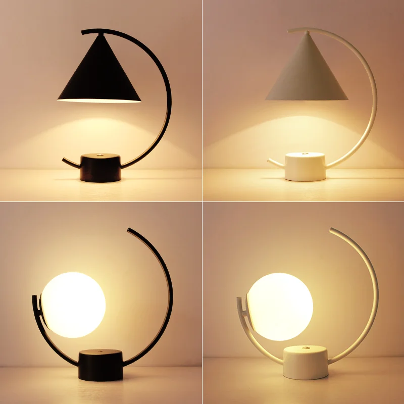 

US Plug 220V LED Modern Cute Robot Shape Metal Desk Lamp Indoor Research Benchtop Lighting Headlight