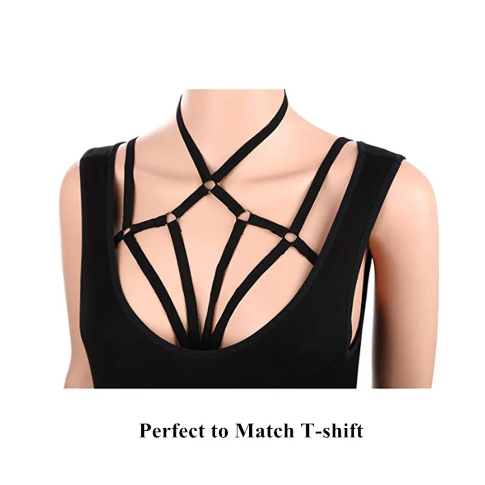 Sexy Bra Elastic Belt Up Strap Bra Clubwear Female Cupless Chest Bandage Adjustable S-XL Erotic Underwear Lingerie for Women (2)