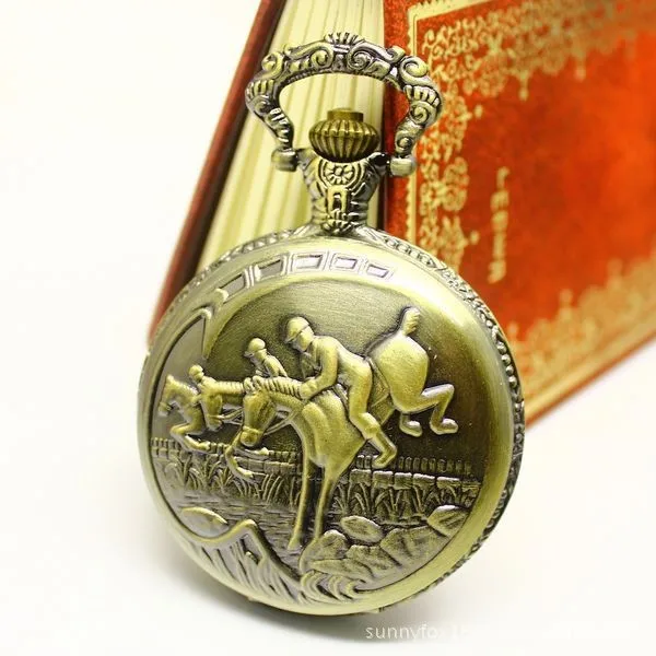 Free Shipping Wholesale Watch Dropship 2013 Hot Sale Bronze Vintage Horse Racing Fashion Quartz | Наручные часы