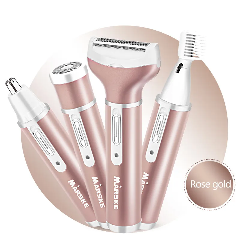 MARSKE 4 In 1 Rechargeable USB Epilator Hair Removal Nose Beard Eyebrow Trimmer Female Shaver Depilator Depilation Machine MARSKE 4 In 1 Rechargeable USB Epilator Hair Removal Nose Beard Eyebrow Trimmer Female Shaver Depilator Depilation Machine