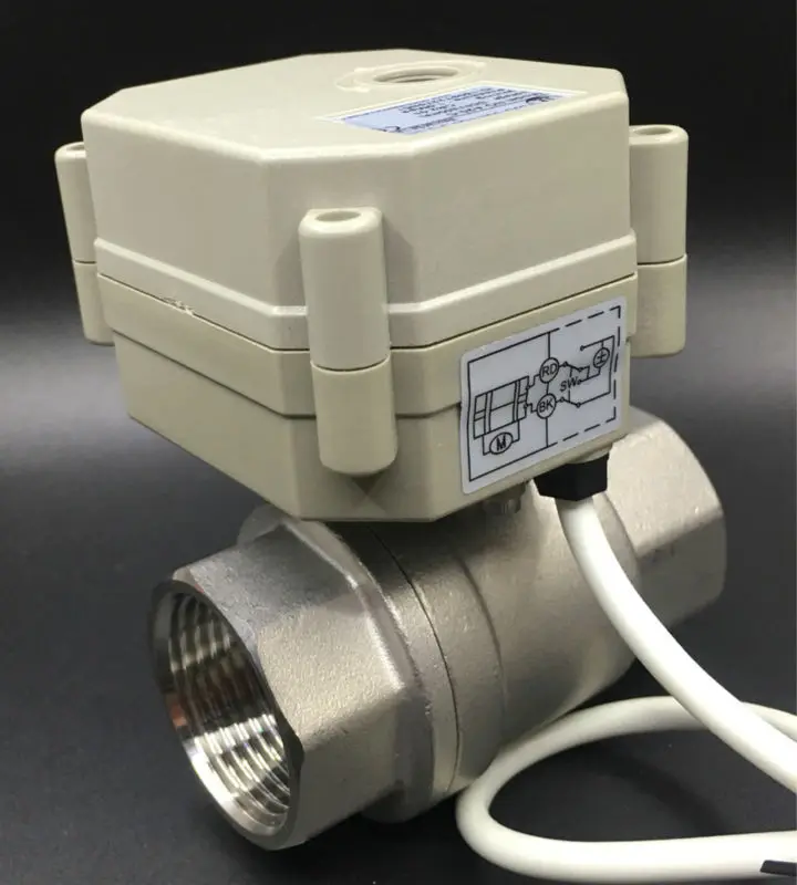 

Metal Gear CE Approved TF25-S2-C Automatic Ball Valve DN25 Full Bore SS304 NPT/BSP 1'' DC5V 2/3/5/7 Wires Fast Open/Close