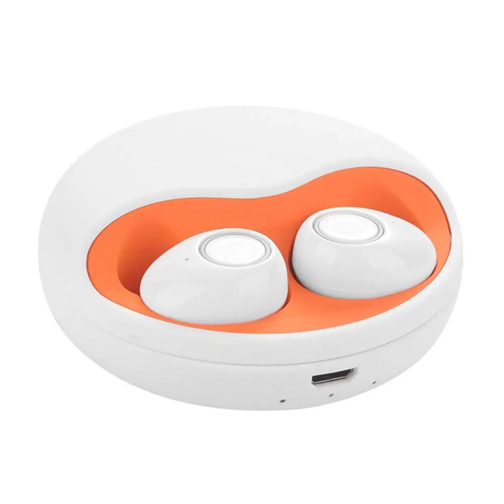 Мини 5,0 беспроводные Bluetooth невидимые наушники-вкладыши Наушники-вкладыши спортивные наушники - Цвет: Orange
