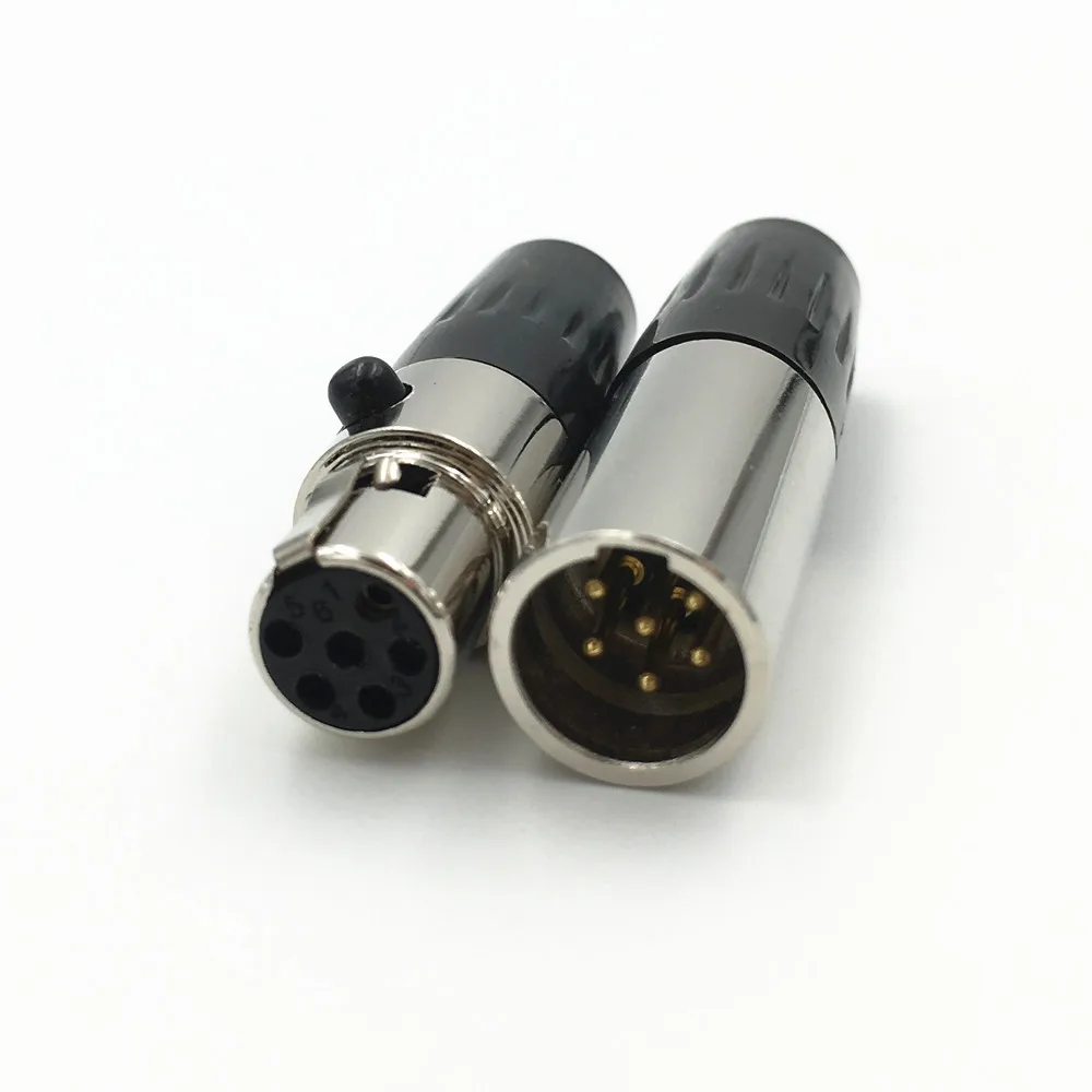100 шт. мини XLR 3 4 5 6 Pin штекер/гнездо адаптер маленький для пайки микрофона аудио