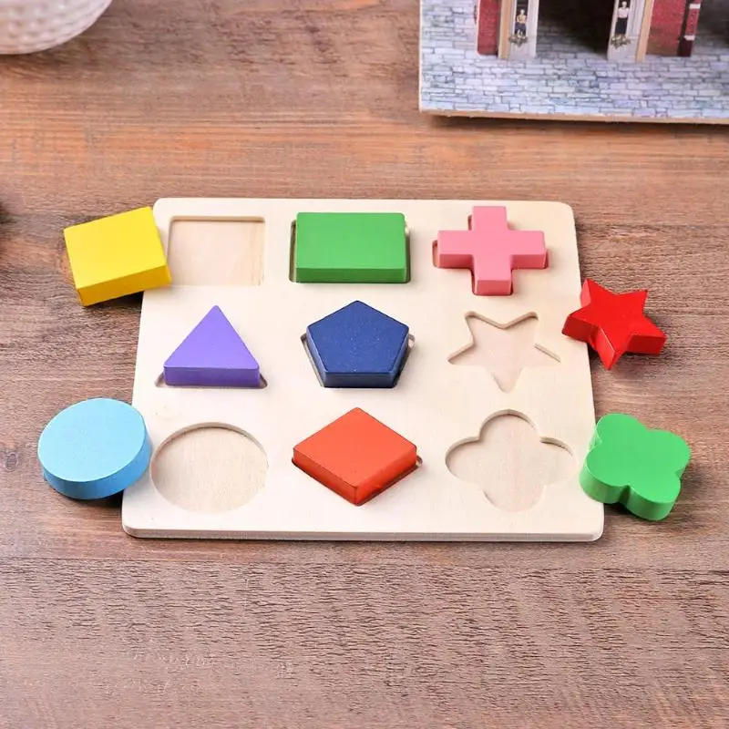 Новые деревянные геометрические формы игры и головоломки Сортировка Математическая головоломка Монтессори детские развивающие Обучающие игрушки волшебный квадрат