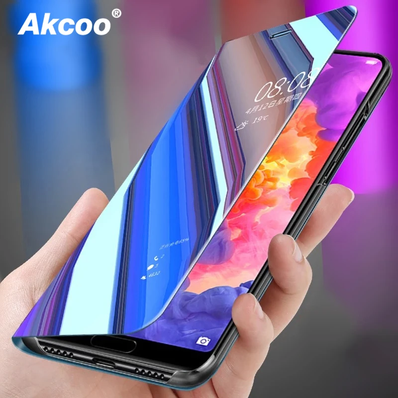 Akcoo Smart Mirror View Flip Stand Cases for Xiaomi mi 5c 6x 8se A1 Mix