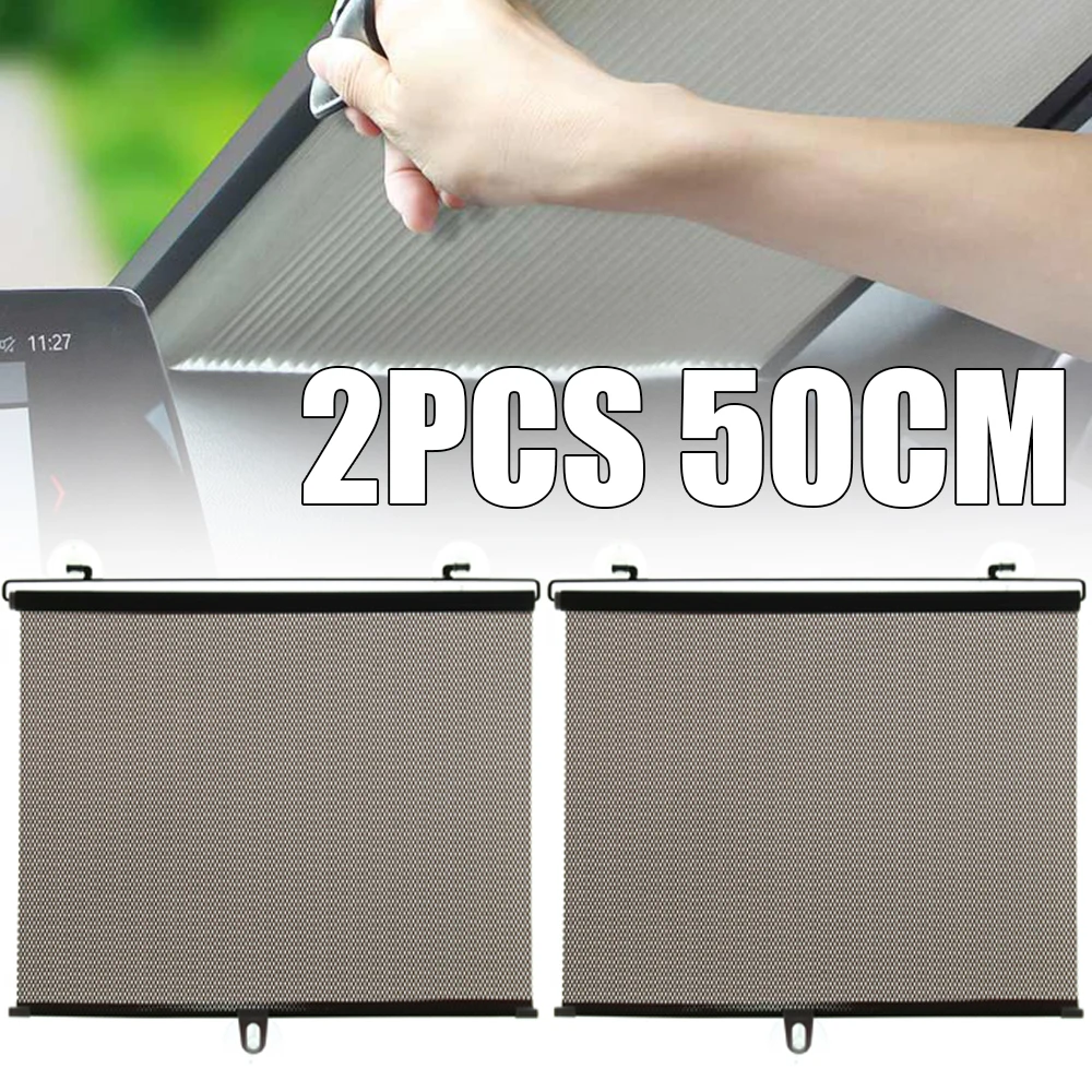 

New Pair 50x125cm Car Window Roller Sun Shade Blinds Screen UV Protector Sun Visor FOR Car Exterior Styling