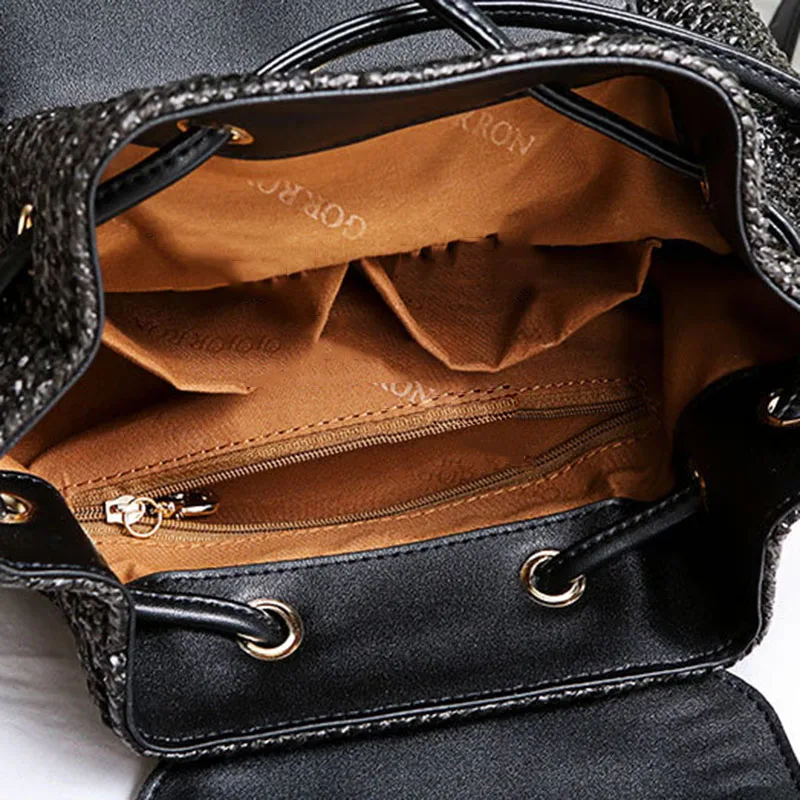 Summer New Women Straw Backpack INS Popular Female Travel Panelled Mochila Large Ladies Fashion Back Pack Exquisite Bolsa BP3007 (13)