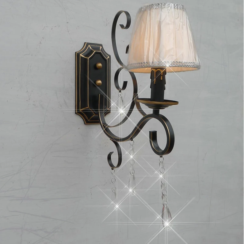 

A1lighting lamp lens headlight Room Restaurant minimalist retro European crystal pastoral wrought iron lamps FG367