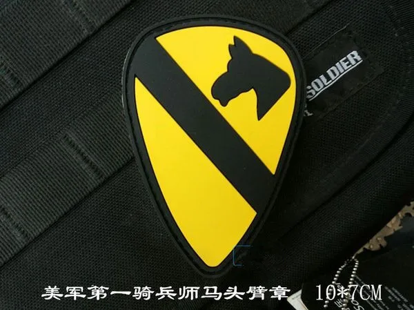 U S First Cavalry Division Horse Head Patch 3D Hook And Loop Tactical 