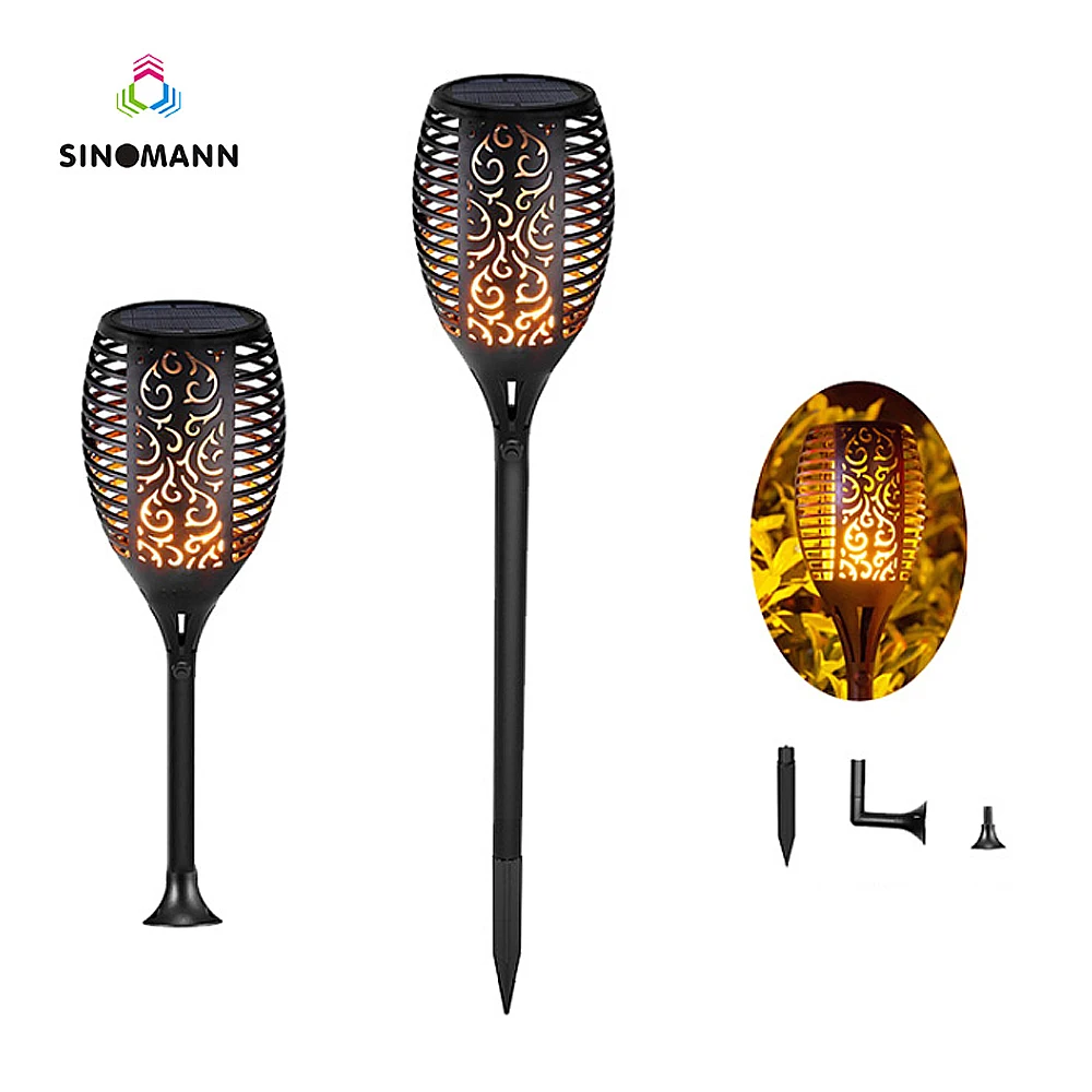 96leds Солнечная пламя мелькать сад лампа Torch Light IP65 прожекторы Пейзаж украшения светодиодные лампы для сада путей