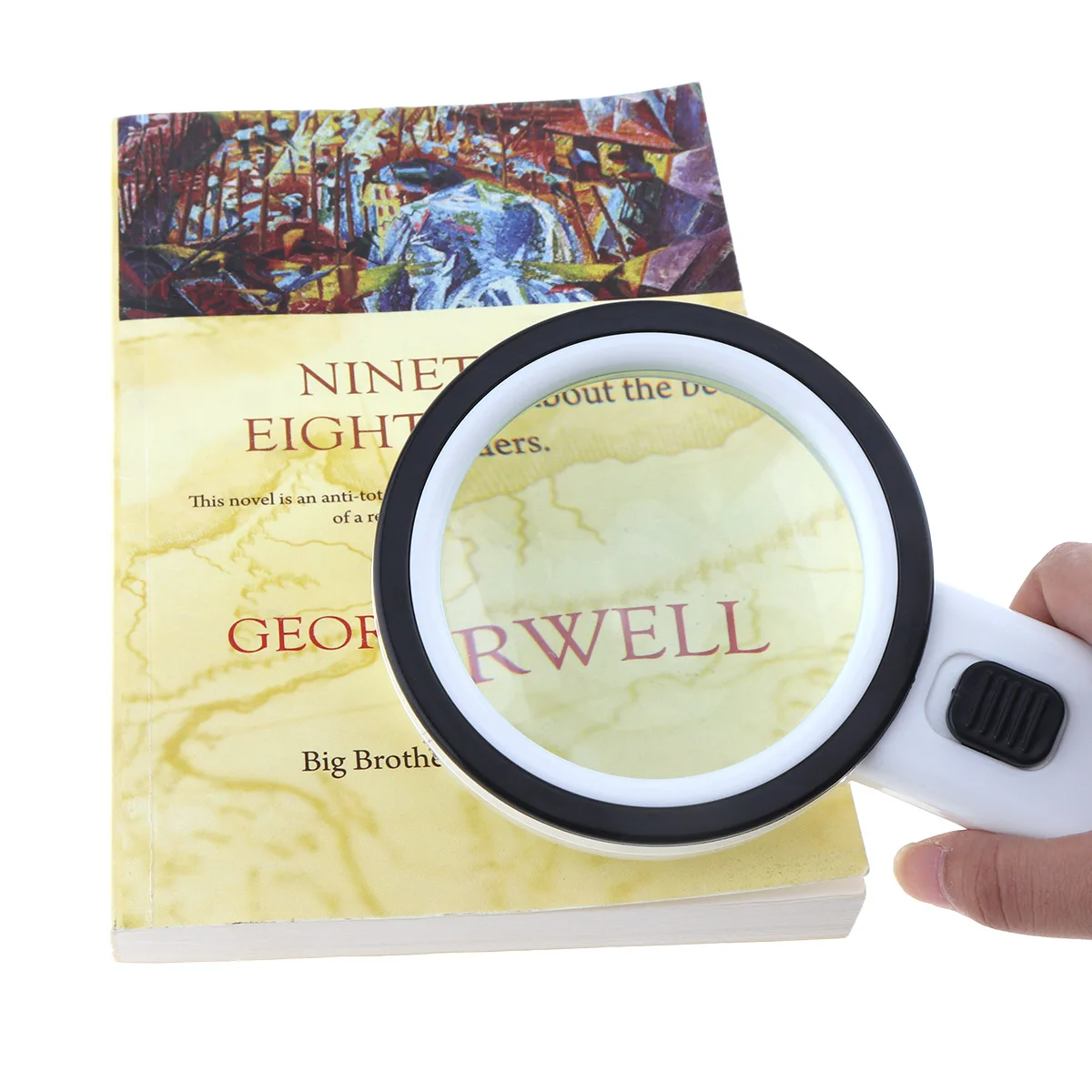 

80MM 30X Handheld Magnifier Magnifying Glass Optical Lens Tool Loupe with 12 LED Light for Antique Appreciate / Reading