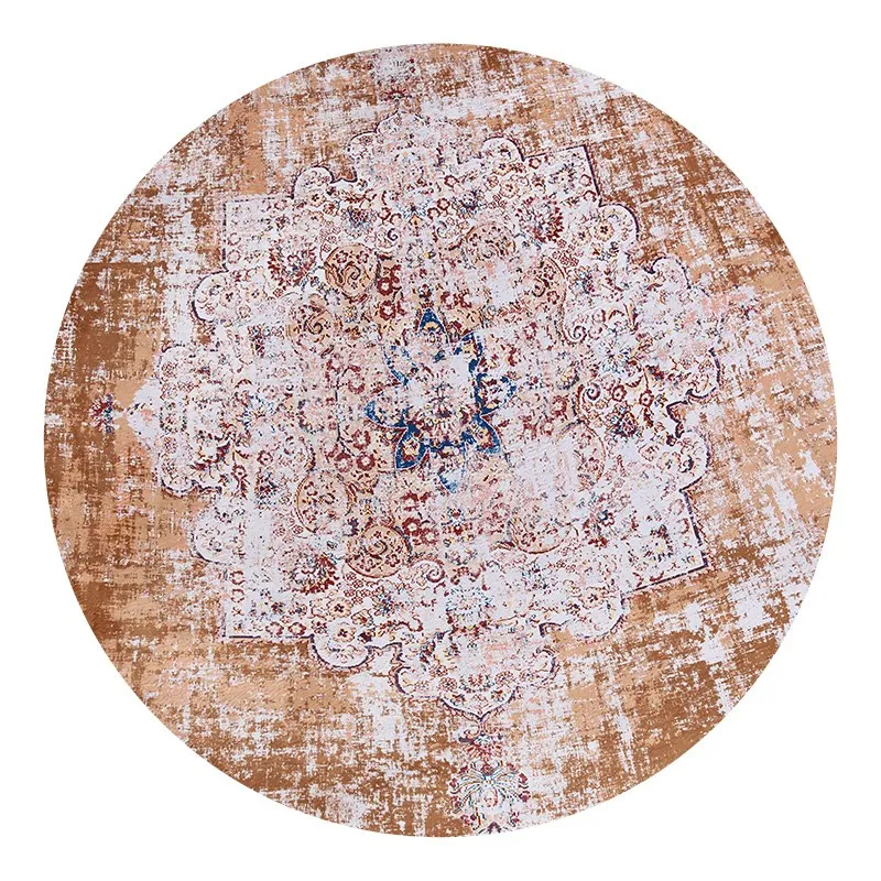 

Loartee Polyester Persian Ethnic Home Round Carpet Rug Bedroom Living Room Children's Room Porch Yoga Mat Home Decora