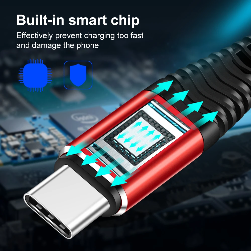 أولاف 1 m/2 m نوع C كابل ل xiaomi redmi note 7 USB-C الهاتف المحمول سريع شحن نوع-C كابل لسامسونج غالاكسي S9 S8 زائد