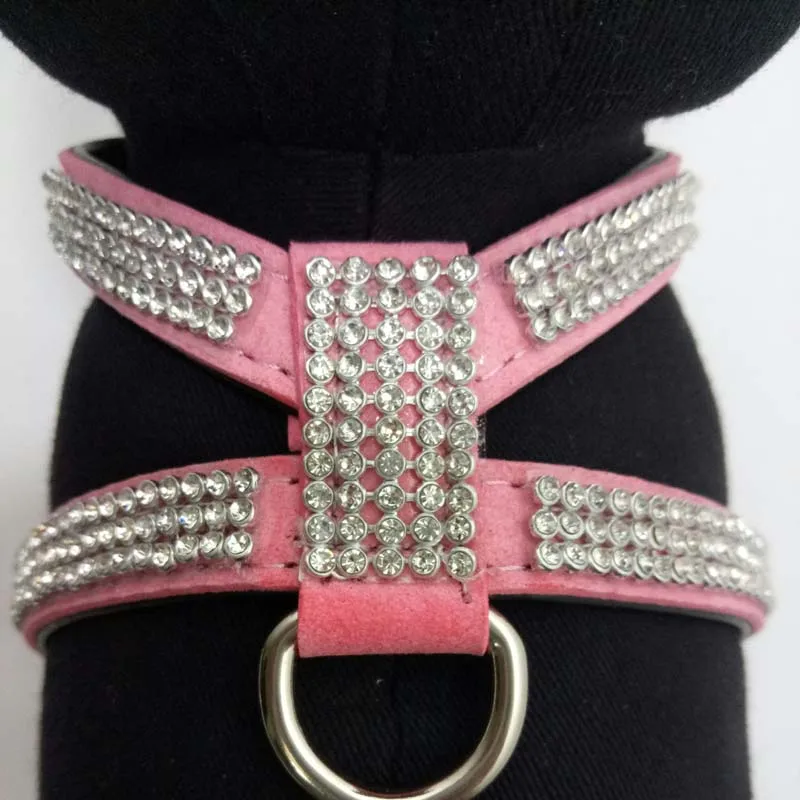 SYDZSW Leather Puppy Dog Harness Luxury Diamond Pet Necklace Small Dog Collar Chihuahua Yorkshire Products Accessories for Cats7