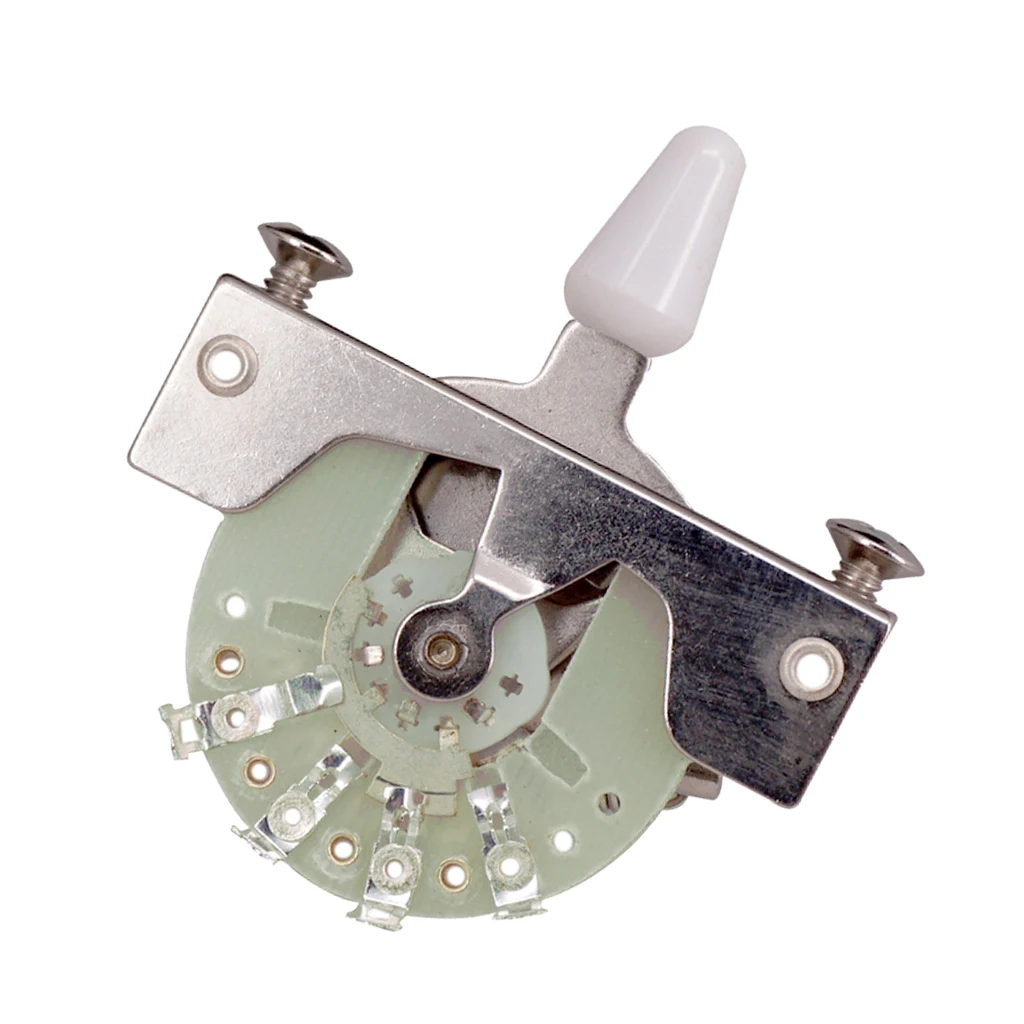 High-end 3 Way Pickup Selector Tone Switch with White Knob for Telecaster TL Electric Guitar Silver