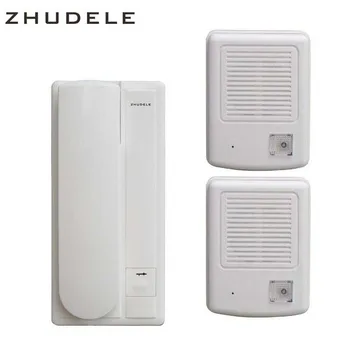 

ZHUDELE New Arrival 2-Wired Audio Doorphone, Home Security Intercom System Doorbell w/t Intercom & Unlocking Functions 2to1
