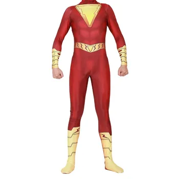 

Shazam Cosplay Costume Captain Billy Batson Jumpsuit Costumes Suit Superhero Halloween Carnival Costumes