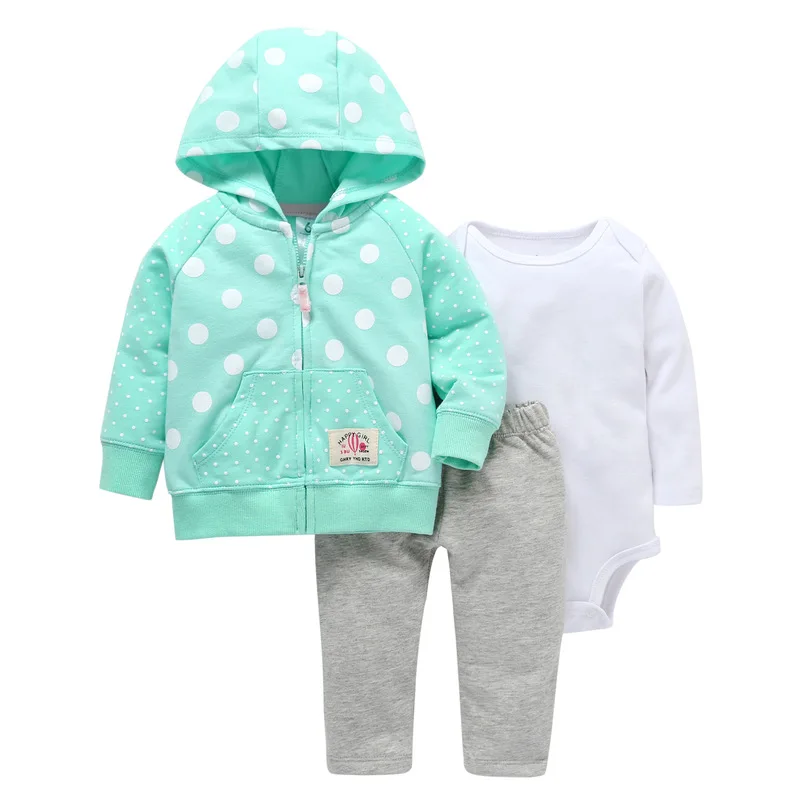 

infant Baby Boy Girls Clothes long sleeves hoodies Sweatershirt+Pants+bodysuits Winter 3 Pieces Sets Newborn baby clothing
