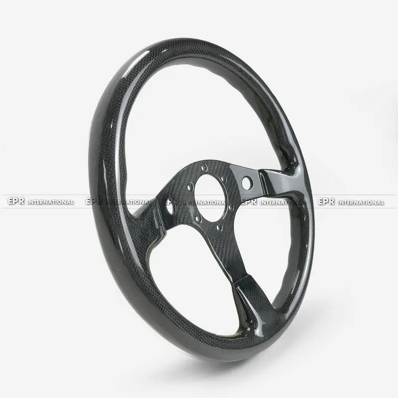 Glossy/Matte Carbon General S Type Flat Steering wheel(340mm diamete, 6 bolts 70mm PCD(Same fitment with MOMO, OMP& Sparco