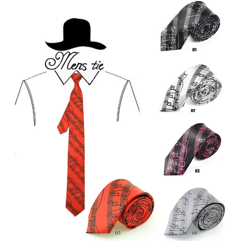 

New Arrival 2 inches wide Fashion 6 Colors "Sound Spectrumd / Music" Pattern Mix Necktie Polyester Woven Classic Men`s Party tie