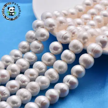 

Pearl Beads Stands, White, 12~13mm, Hole: 0.5mm