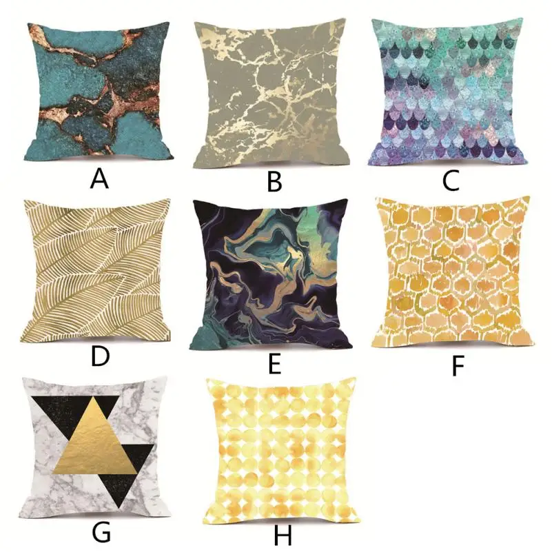 

2018 Pillow Case 45*45 Printed Soft Throw Pillow Case With Gold ,Sofa Car Chair DecorPillowcase Cushion Free Shipping NEW DE22