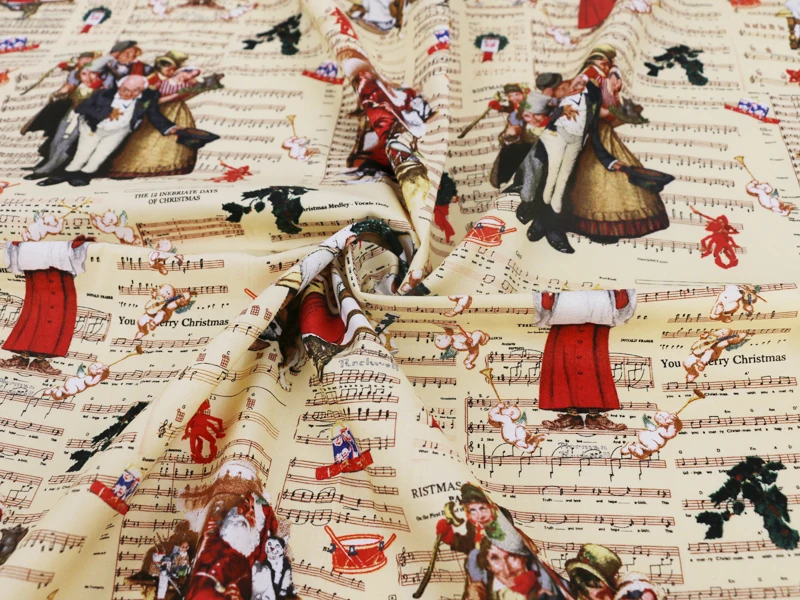 100*110 см винтажный Печатный хлопковый материал для шитья музыки Zakka хлопковая ткань Tissu