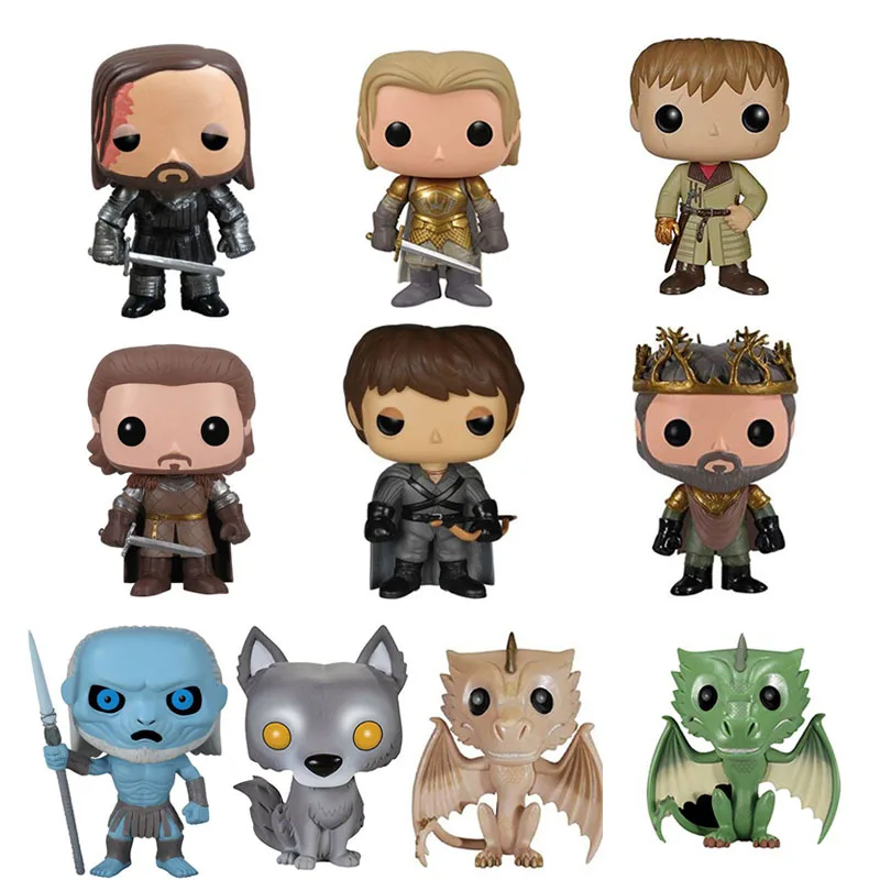

Lensple Game Of Thrones Gray Wind Ice Wolf Drogon Rhaegal Viserion Vinyl Action Figure Collection Model Toys for Children Gift