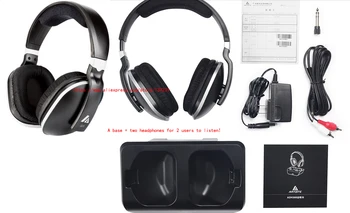 

Home TV Wireless Double Headphones Headset Stereo loudly old man common A base two headphones ADH300+302 for 2 users to listen