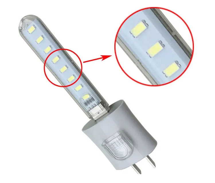 02Portable Mini USB Night light 3LEDs 8LEDs White Warm White Reading Lamp DC 5V Book Lights Laptop PC Computer Power Bank Powered