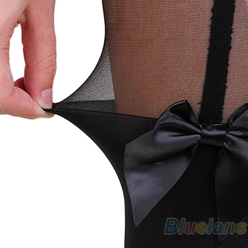 

Hot New Vintage Sexy Cute Stockings Pantyhose Tattoo Mock Bow Suspender Sheer Tights