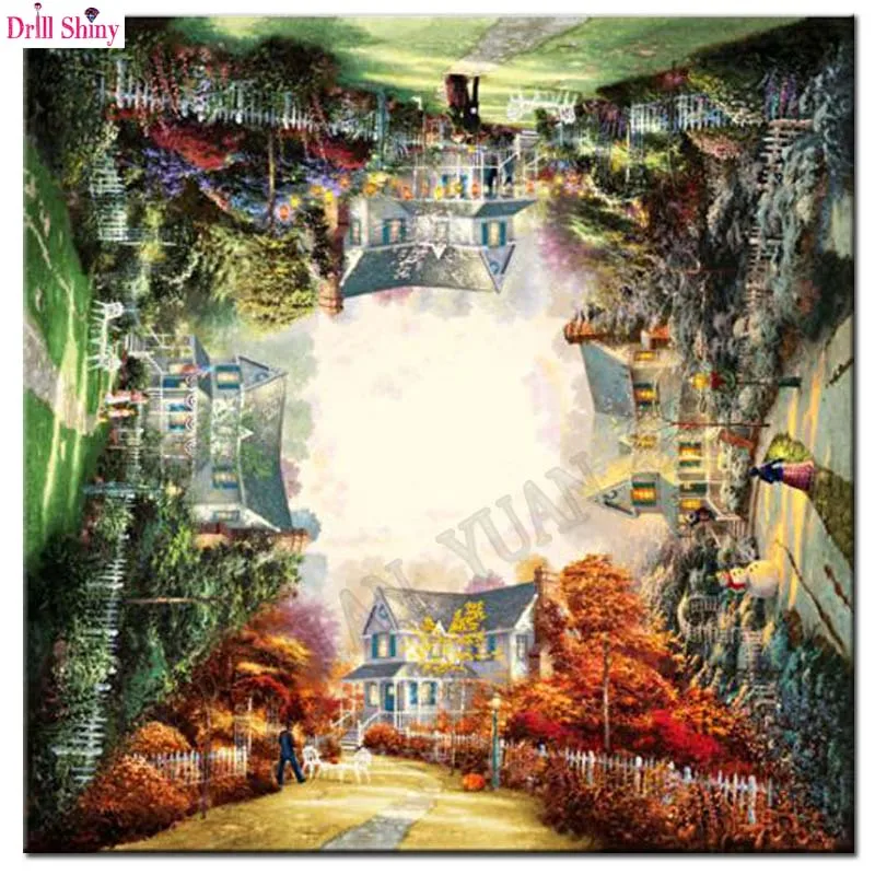 

Outside Four Seasons 5D Diamond Embroidery Handmade Full Square Diamond Painting Sceniery Picture of Rhinestones Home Decor SF70