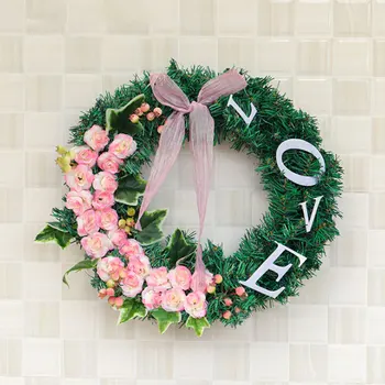 

Artificial Rose Flower Wreath Door Threshold Flower DIY Wedding Home Party Event Floral Garland Christmas Thanks Giving Decor