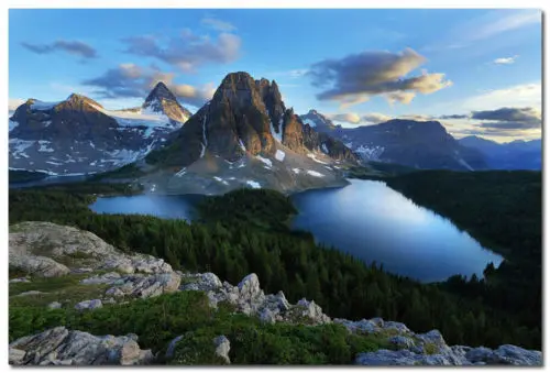 carpathian mountains lake in sprint scenery nature art silk fabric