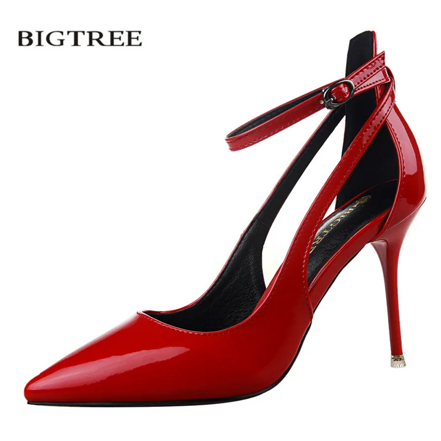 BIGTREE Thin Heels Pumps European Fashion High Heels Shoes Pointed