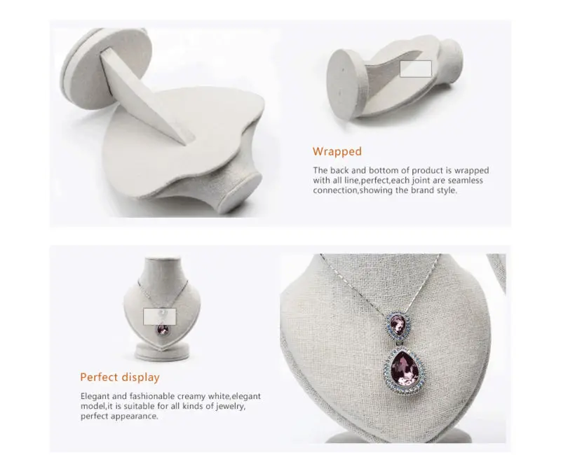 FANXI льняное кремово-белое ожерелье Дисплей Бюст для розничного магазина выставочный манекен кулон держатель Полка ювелирные изделия