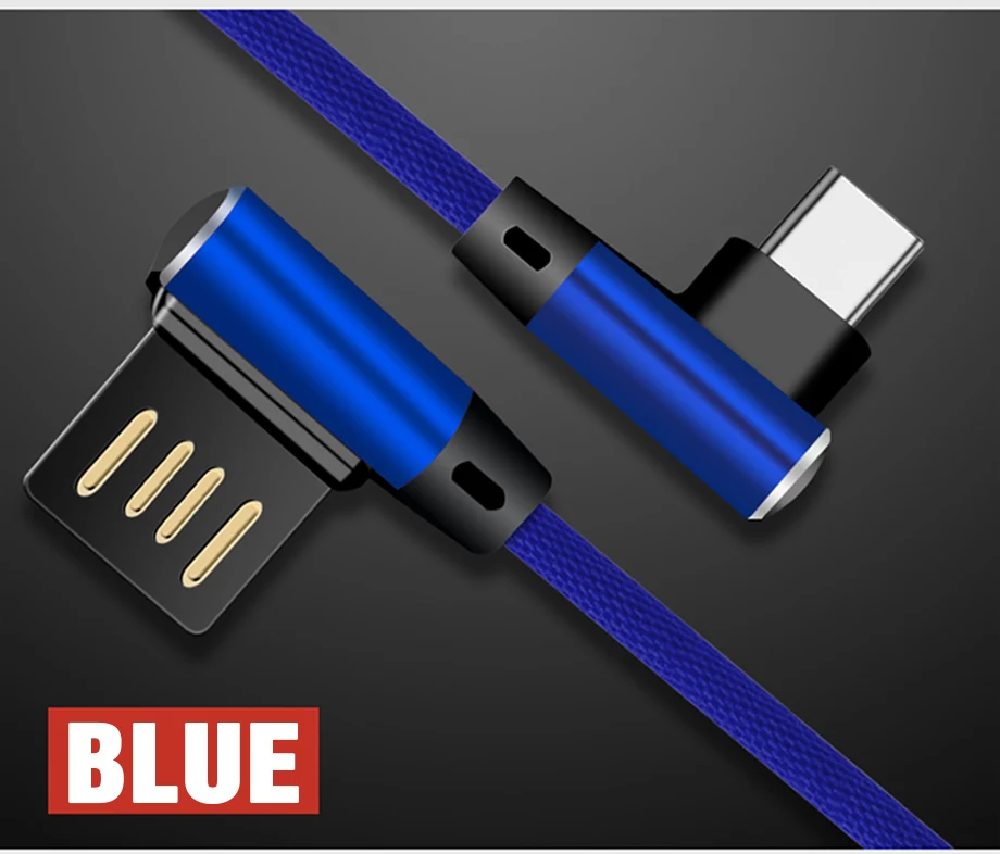 3а тип-c USB Micro usb 90 градусов локоть Быстрая зарядка тип-c кабель для samsung huawei Xiaomi зарядное устройство адаптер Быстрая зарядка кабель