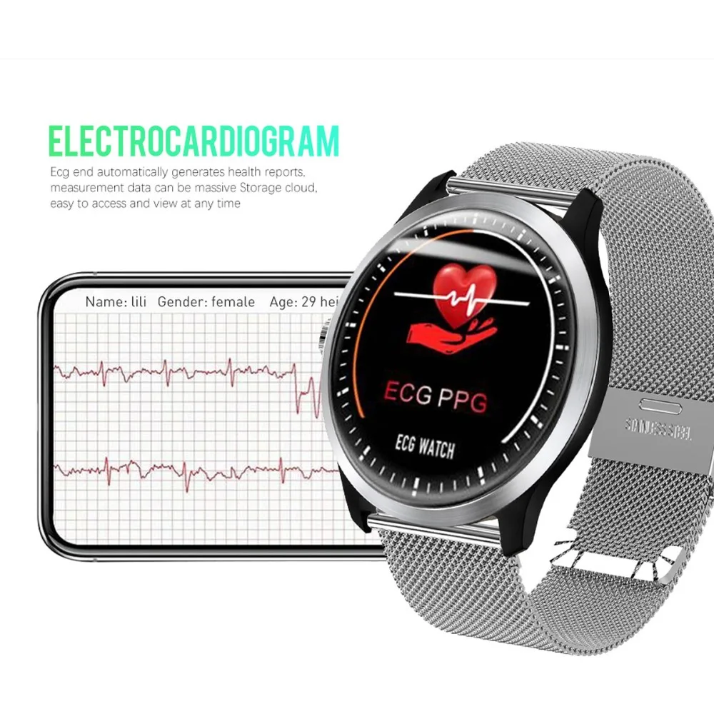LEMDIOE N58 ECG + PPG мужские Смарт часы водонепроницаемые IP67 измерение показателей ЭКГ