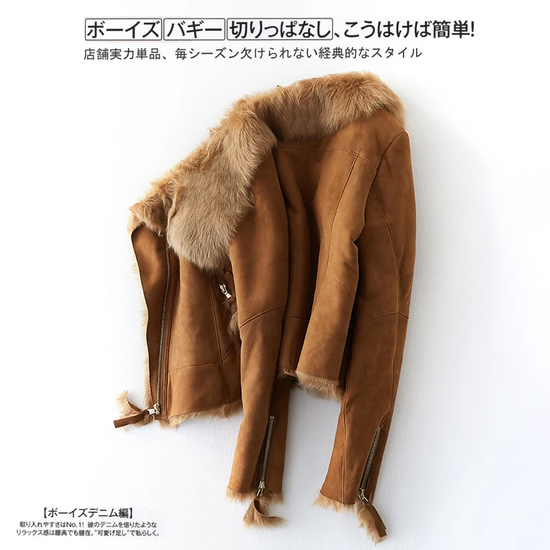 Женская Шуба, зимняя куртка, женская одежда, Корейская винтажная шуба из овчины, шуба из натурального меха, Женская куртка с шерстяной подкладкой ZT1592