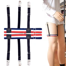 Новая мужская нейлоновая полосатая рубашка подтяжки мужские подтяжки для рубашки мужские на ногу эластичные мужские tirantes Hombre рубашка держатель подвязка ремень
