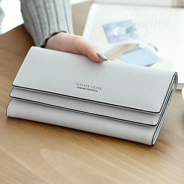 

2018 Simple Designer Zipper Women Leather Slim Wallet Female Purse Clutch Thin Wristlet Phone Coin Credit Card Holder Dollar