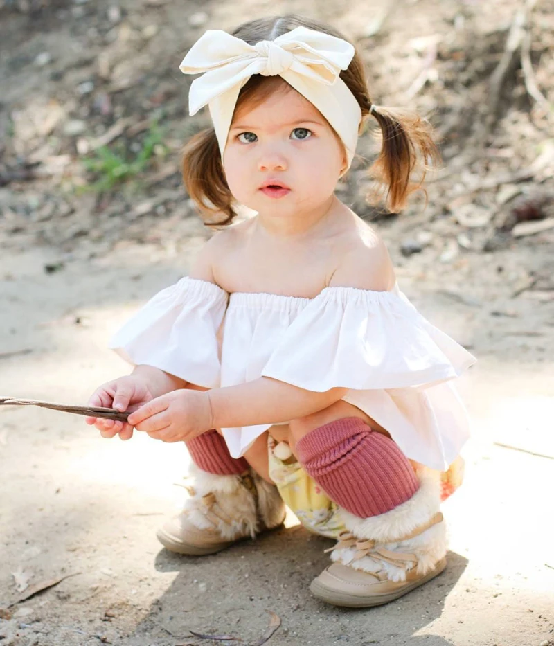 Для новорожденных Обувь для девочек принцессы с оборками с открытыми плечами укороченный топ, Футболка Блузка Летняя