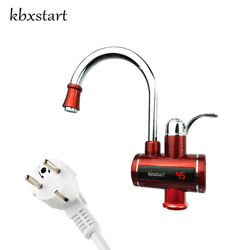 

Kbxstart Kitchen Bathroom Water Heater Faucet With Resettable Temperature Protection Button 220V EU Instant Electric Heater Tap