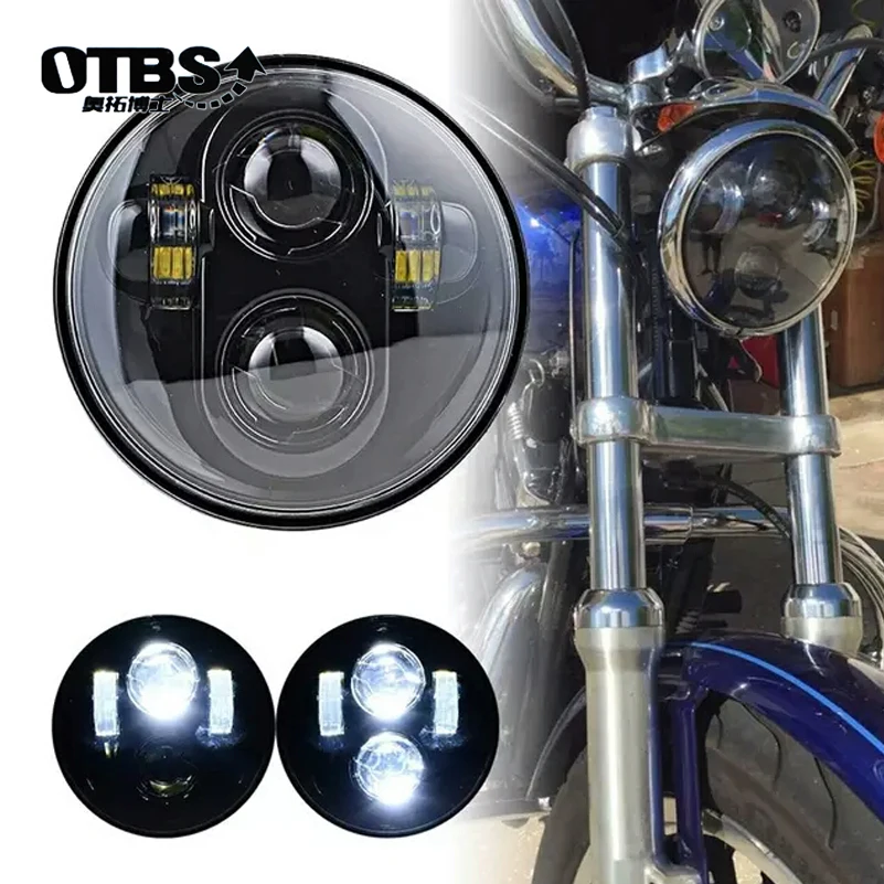 

5.75 Inch Motos Headlight Bulb 5 3/4" High Low Beam H4 LED Headlamp Kit Driving Lights For Harley Motorcycle