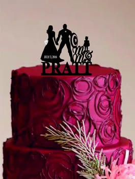 

Acrylic ride and Groom custom name birthday cake toppers wedding bridal baby shower Bachelor party theme decorations