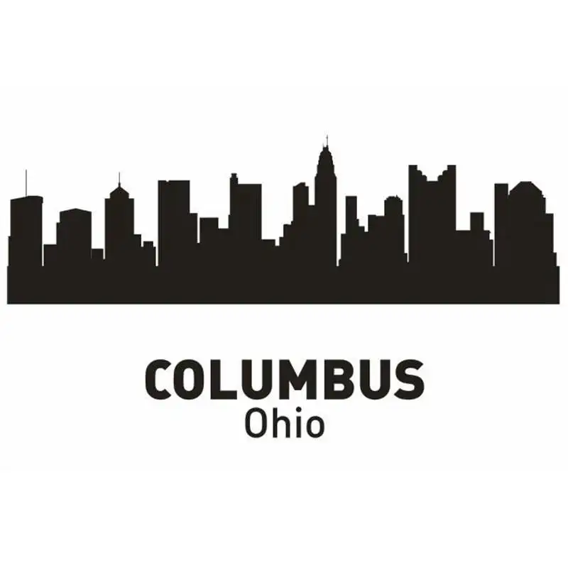 

DCTAL COLUMBUS City Decal Landmark Skyline Wall Stickers Sketch Decals Poster Parede Home Decor Sticker